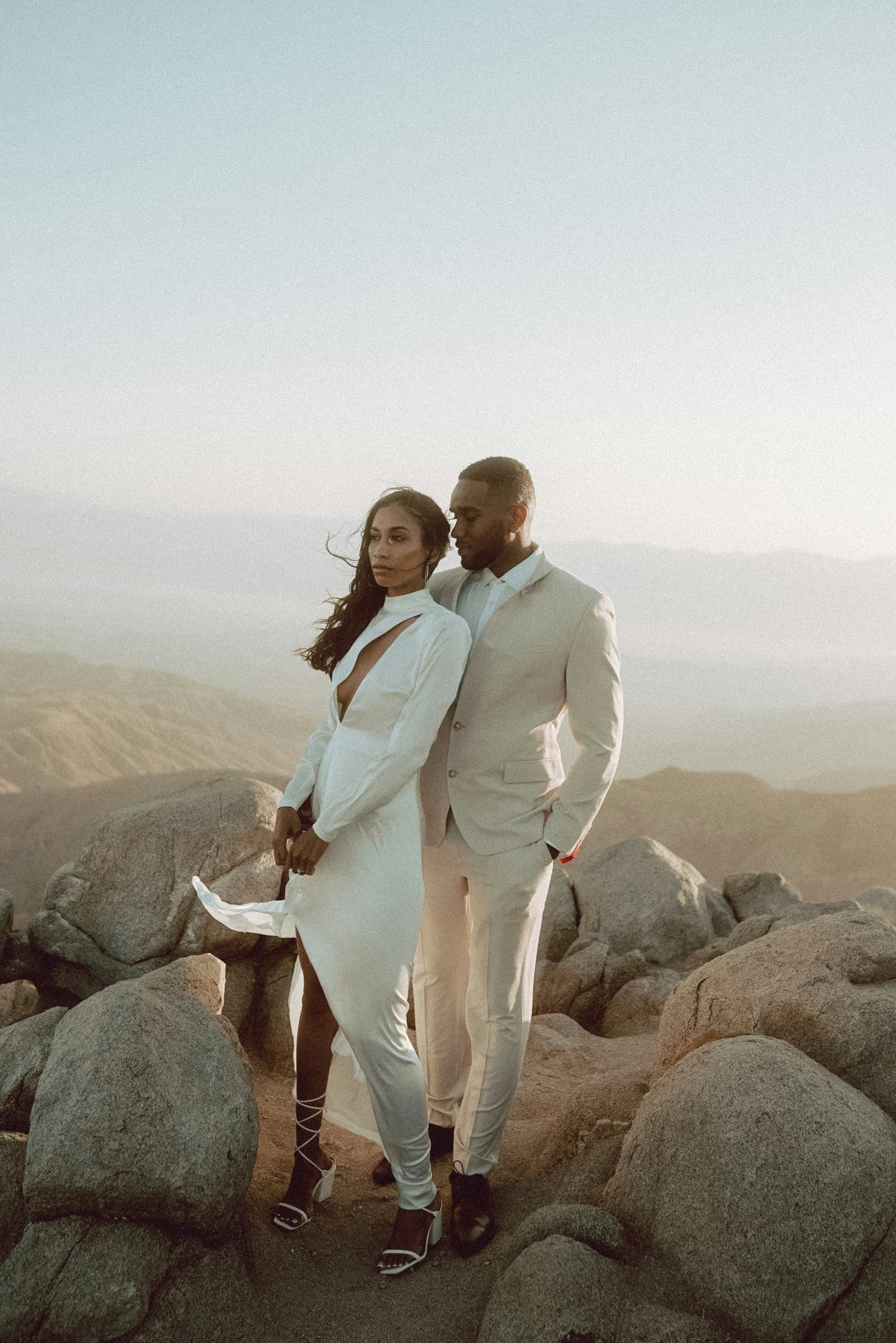 Elegant wedding couple portrait